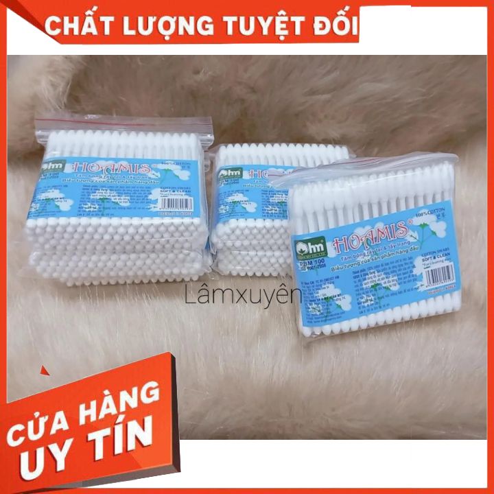 Bông tăm tiệt trùng HOAMIS  nhỏ gọn nhựa mềm trơn