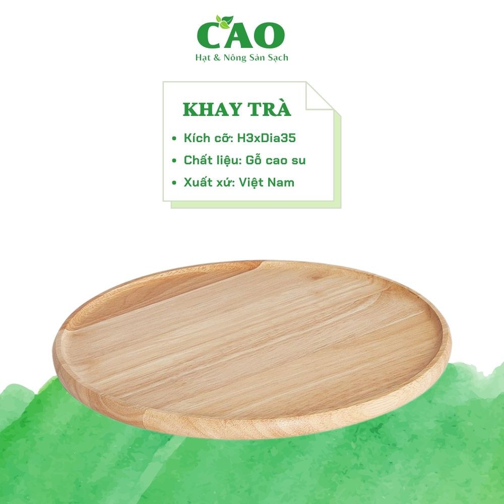 KHAY TRÒN XOAY BẰNG GỖ CAO SU CAO CẤP