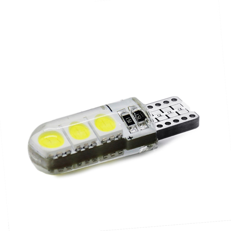 1 Bộ 2 Đèn Led T10 194 5050 6 smd DC 12V Siêu Sáng Chống Thấm Nước Gắn Biển Số Xe Hơi