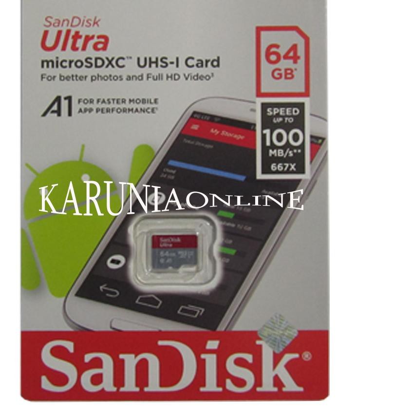 Bộ Chuyển Đổi Sandisk Utra Microsd Uhs-1 A1 64gb Lên Đến 100mb / S