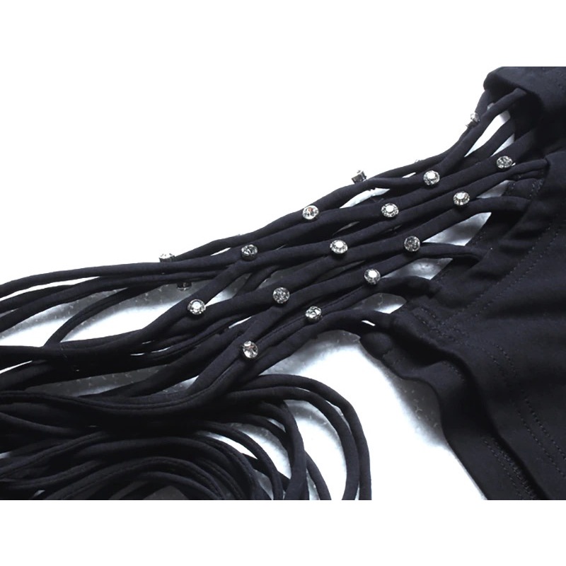 Áo Thun Nữ Croptop Tassel - Đính Hạt