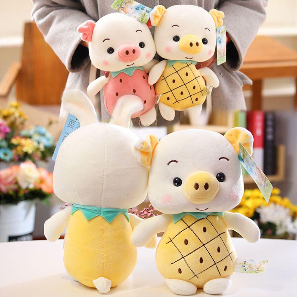 Thú Nhồi Bông Hình Chú Heo Màu Cầu Vồng Chất Liệu Cotton Mềm Mại Cho Bé