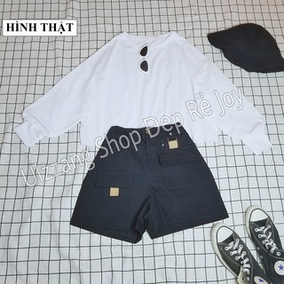 ÁO THUN CROPTOP TRƠN FORM RỘNG TAY DÀI BASIC 2