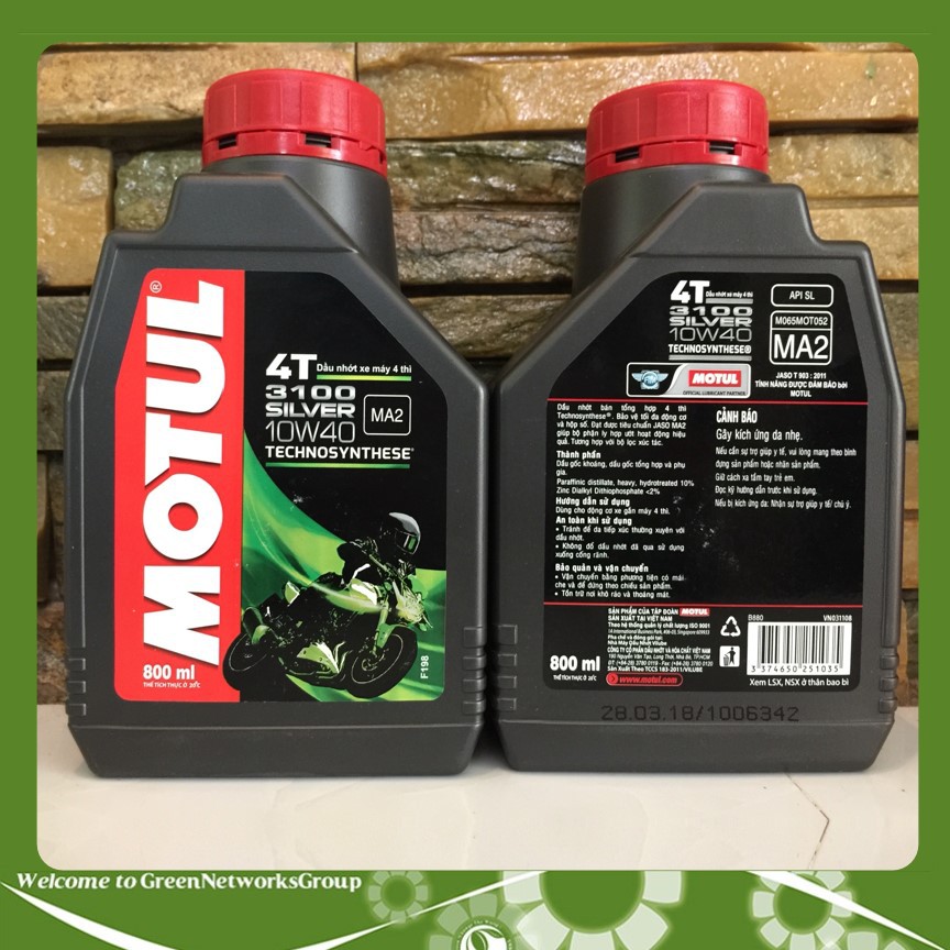 Dầu nhớt xe số MOTUL 3100 SILVER 10W-40 0,8 lít