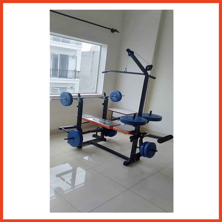 Giàn tạ đa năng KT19 +50kg ta gang + 1 đòn 1,5m