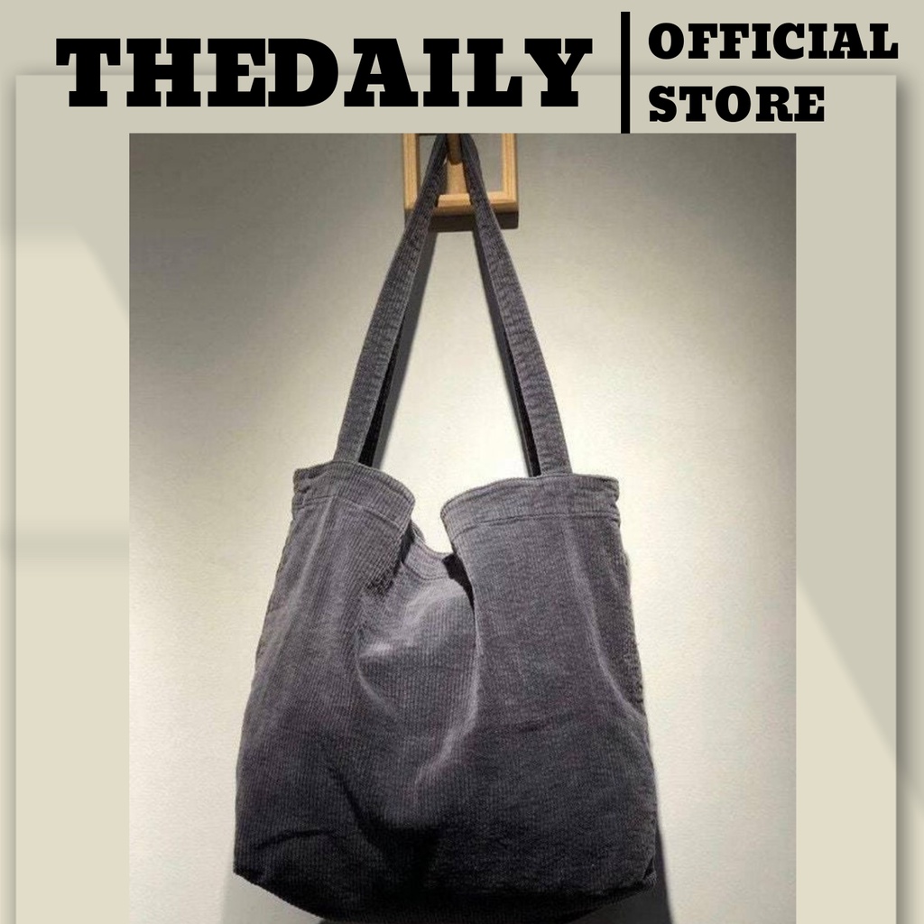 Túi tote nữ form to, Túi tote Nhung tăm, Phong cách Ulzzang, ảnh thật shop chụp