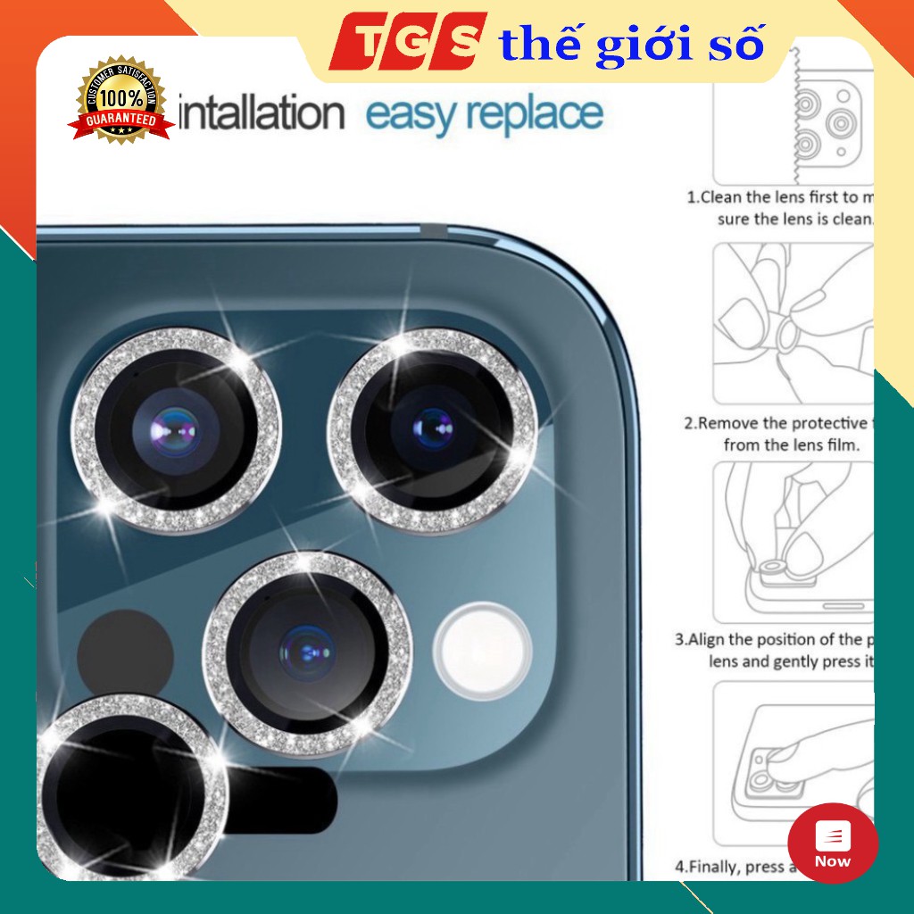 Vòng Bảo Vệ Camera Kim Cương Dành Cho iPhone 11/11pro/11promax/12Pro/12Pro Max Chính Hãng - Chống Bụi Và Mờ Camera