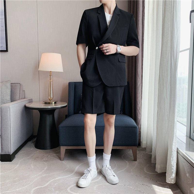 Set Áo Blazer Nam ngắn tay ngắn quần short dáng ôm phong cách Hàn Quốc thời trang nam,Áo blazer bigsize Thời Trang Cao Cấp Lịch Lãm Cho Nam
