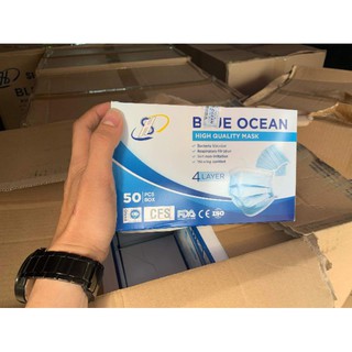 KHẨU TRANG Y TẾ 4 LỚP BLUE OCEAN MÀU XANH HỘP 50 CÁI