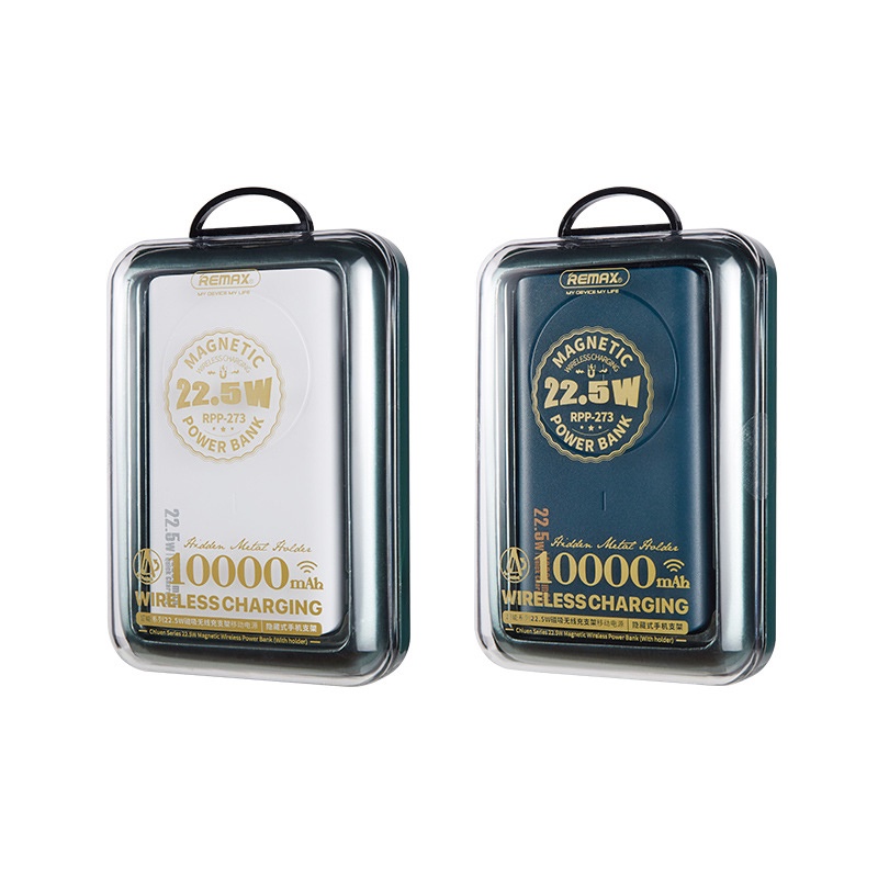 Pin dự phòng sạc nhanh Remax RPP-273 10000mAh sạc không dây wireless 15W - hỗ trợ QC và PD 22.5W (2 màu tuỳ chọn)