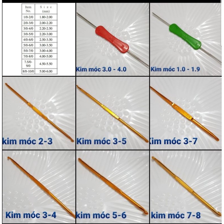 Kim móc 2 đầu cán vàng và cán nhựa