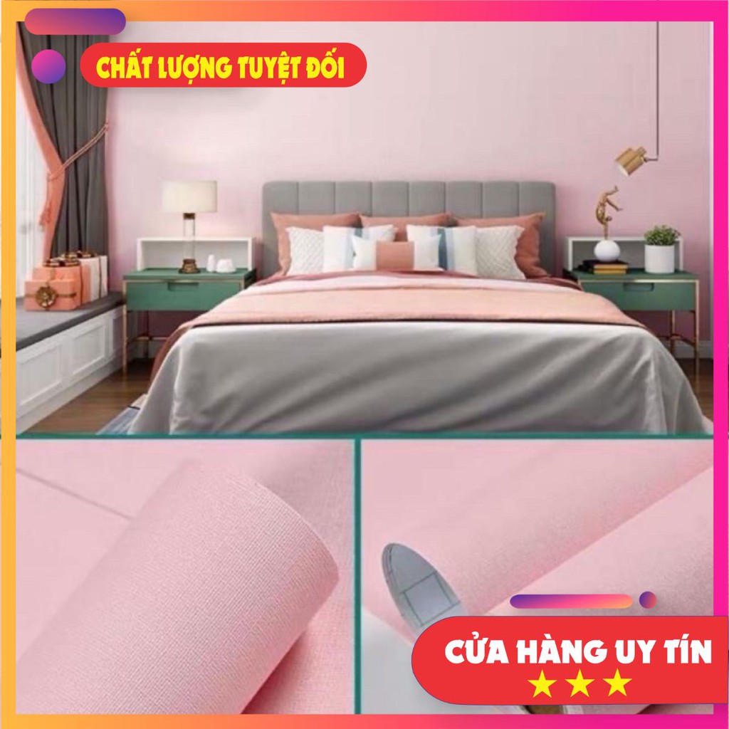 10m Giấy dán tường một màu [GIÁ Sỉ] - 10m decal dán tường màu trơn có keo sẵn thời thượng