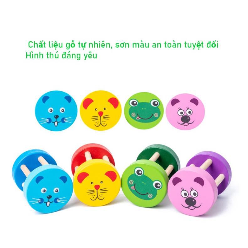 ĐỒ CHƠI GỖ XÚC XẮC HÌNH CON VẬT GIÚP BÉ CẢM THỤ ÂM THANH - Đồ chơi trí tuệ Elephant kids