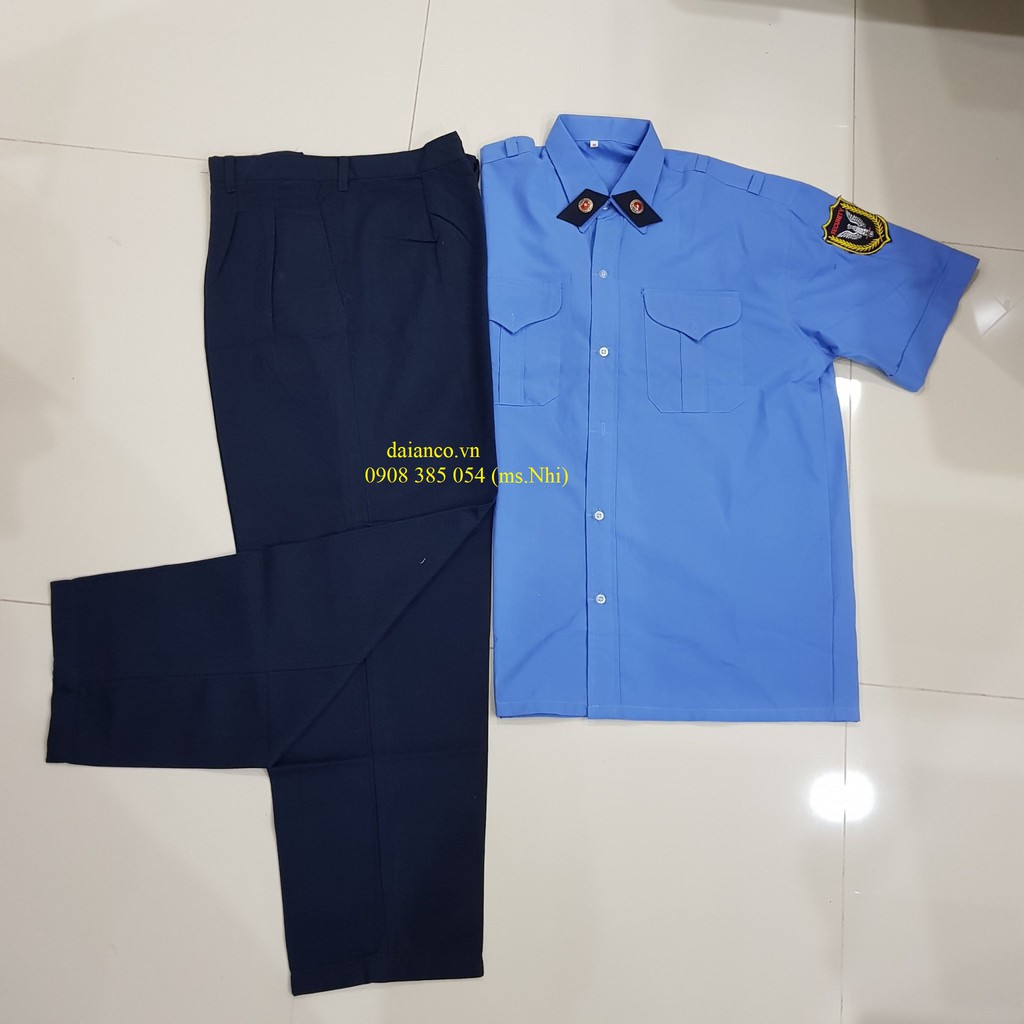 Quần áo bảo vệ ngắn tay vải kaki ford thấm hút mồ hôi, chuẩn form- Hình thật