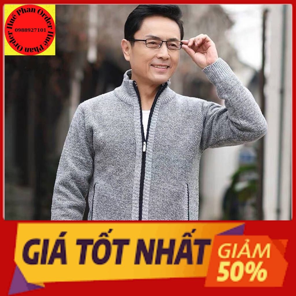 Áo khoác len lót nỉ cực ấm cho bố | BigBuy360 - bigbuy360.vn