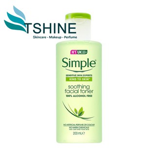 Nước Hoa Hồng kiềm dầu Simple Soothing Facial Toner 200ml [MẪU MỚI - UK]