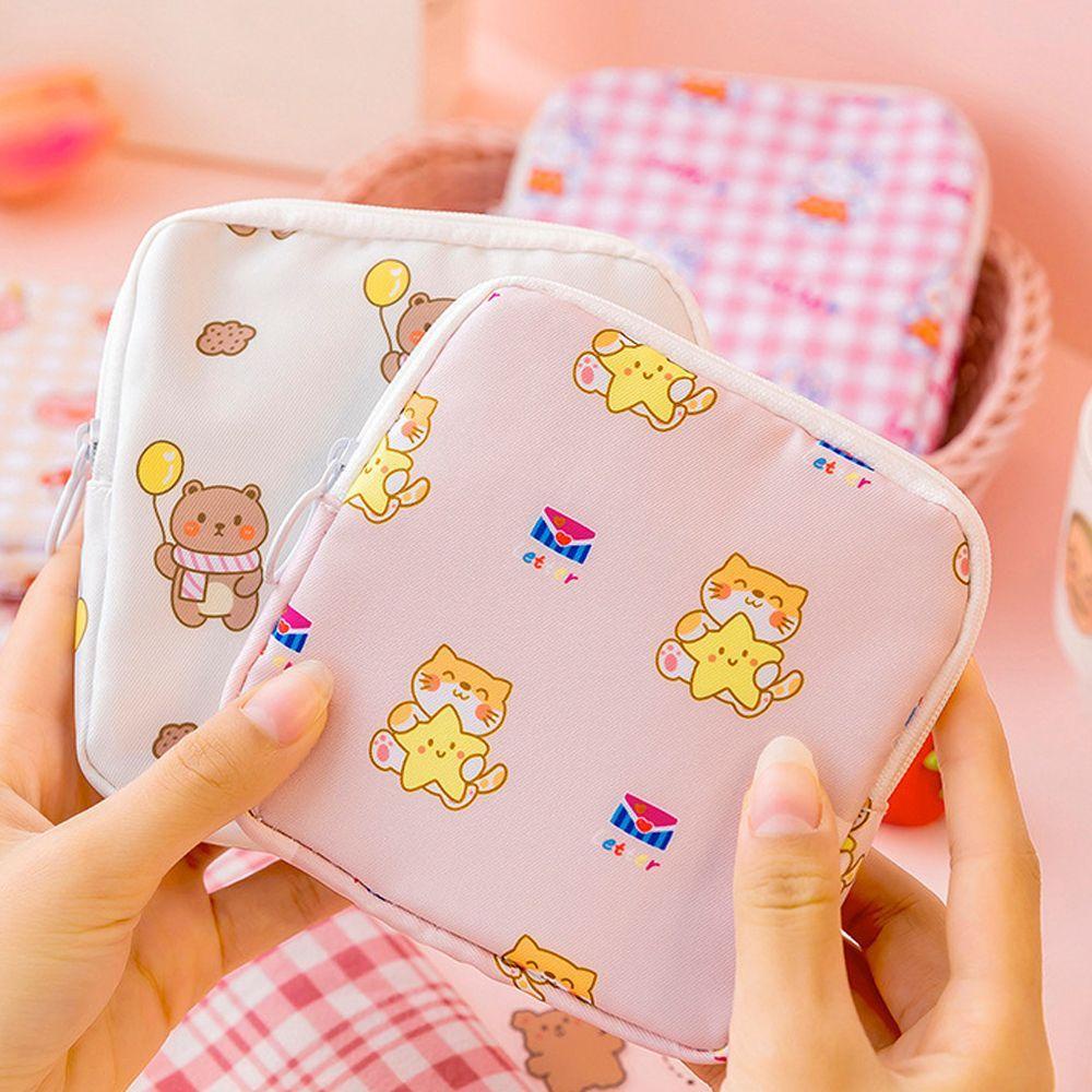 MXGOODS Túi Đựng Băng Vệ Sinh / Tai Nghe / Tiền Xu Hình Gấu Tampon Phong Cách Hàn Quốc