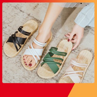 Dép quai chéo giả đế cói thời trang hàn quốc siêu êm siêu,thích 88045 tổng kho sỉ vp88