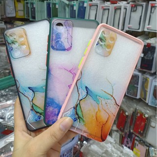Ốp lưng viền màu lưng loang màu chống vân tay Samsung A32 4G, A52 , A72 Bảo vệ camera