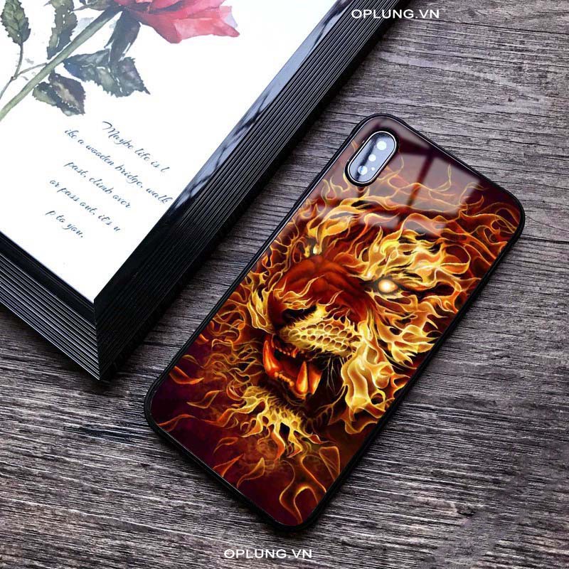 Ốp IPHONE kính hình mặt Hổ cực ngầu Ốp lưng iphone cho Xs 11 Pro Max Xr I 7 I 8 Plus Se 2 6 6s 12 13 promax K266