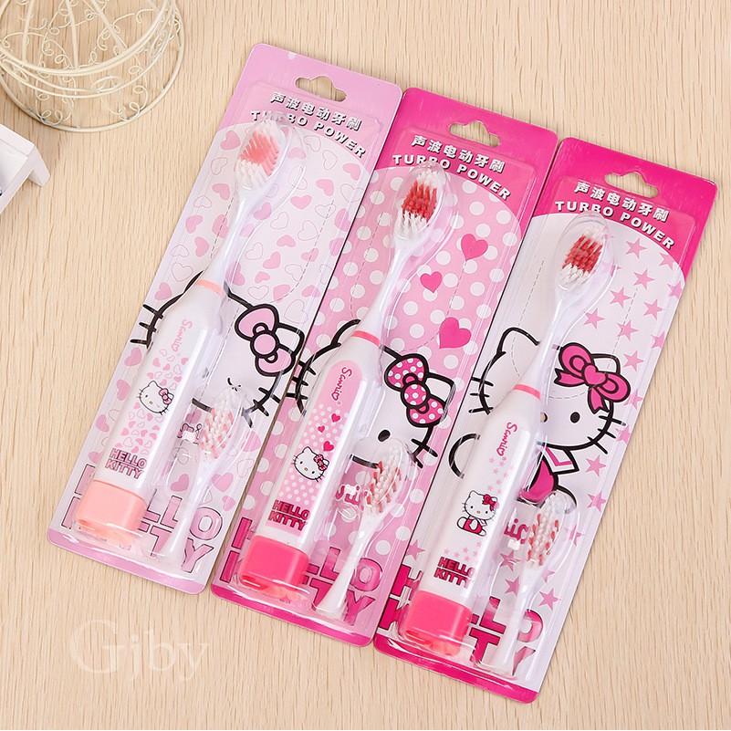 Hello kitty Bàn Chải Đánh Răng Điện Tử Tự Động Hình Mèo kitty Đáng Yêu Có Thể Thay Thế Cho Người Lớn Và Trẻ Em