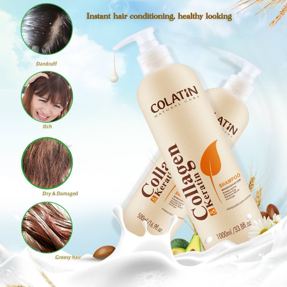 Dầu Gội Dưỡng Chất Tơ Tằm COLATIN Collagen & Keratin 500ml/1000ml