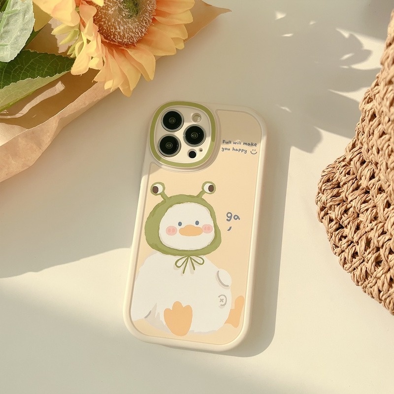 Ốp Điện Thoại TPU Mềm Đục In Hình Vịt Hoạt Hình Cho iPhone 11 7Plus 8Plus Xr XS Max 13 12 Pro Max 13promax 12 11