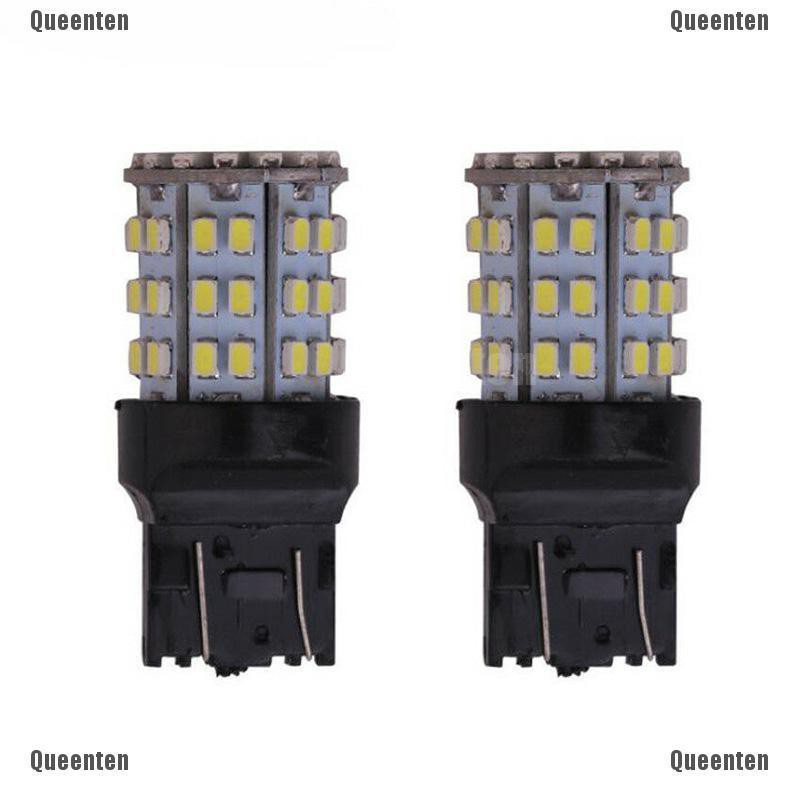 Bộ 2 bóng đèn LED T20 7443 1206 6000K 64 SMD chiếu ánh sáng báo tín hiệu cho đèn phanh