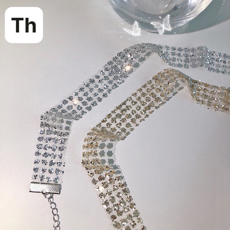 vòng cổ chocker lấp lánh phong cách Hàn Quốc 2 màu mã TH465393