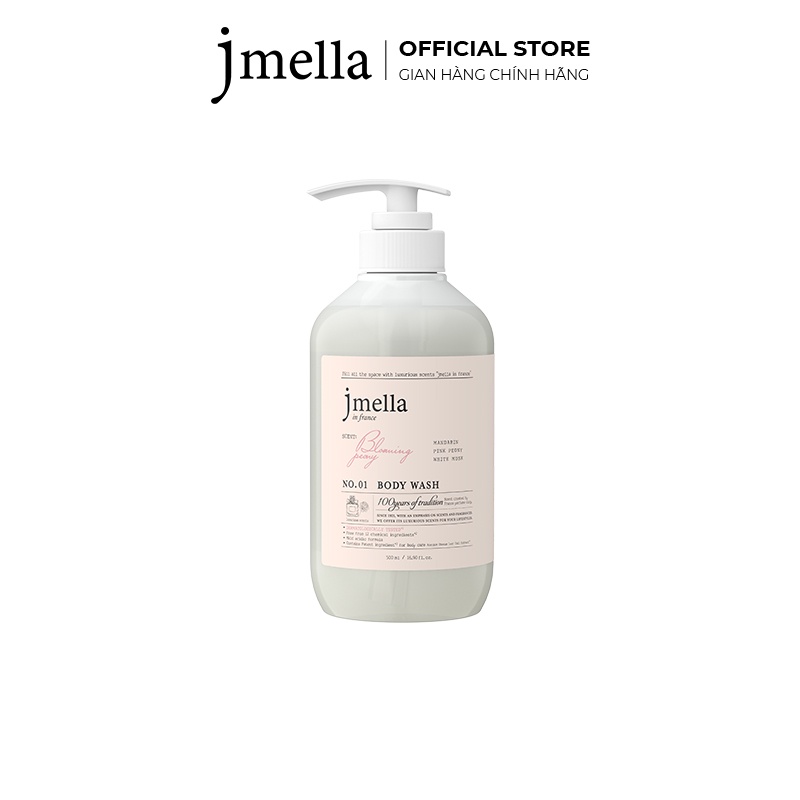 Sữa Tắm Jmella In France Dưỡng Ẩm Hương Nước Hoa No. 1 BLooming Peony Body Wash Cam Quýt và Mẫu Đơn Sang Trọng 500ml