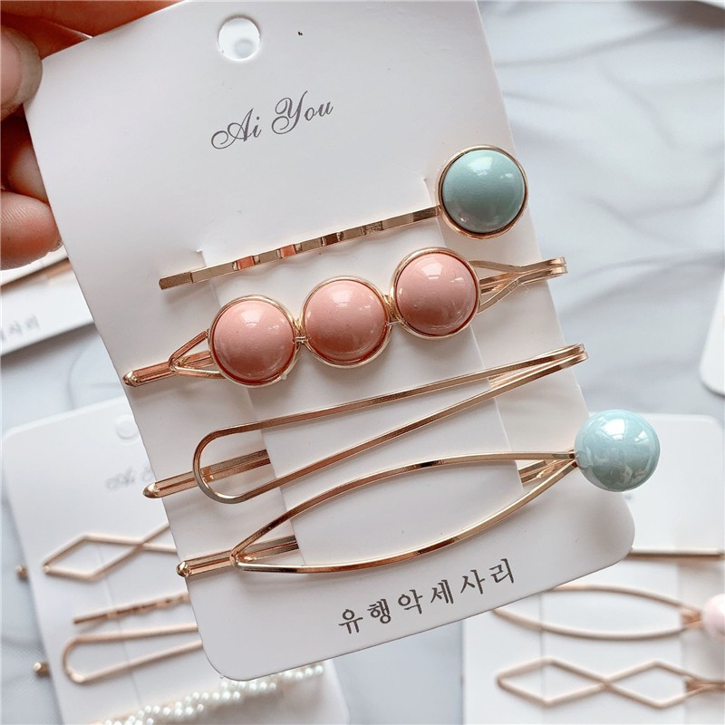 Bộ Kẹp Tóc Kim Loại Hàn Quốc Cao Cấp ( 4 kẹp ) R1