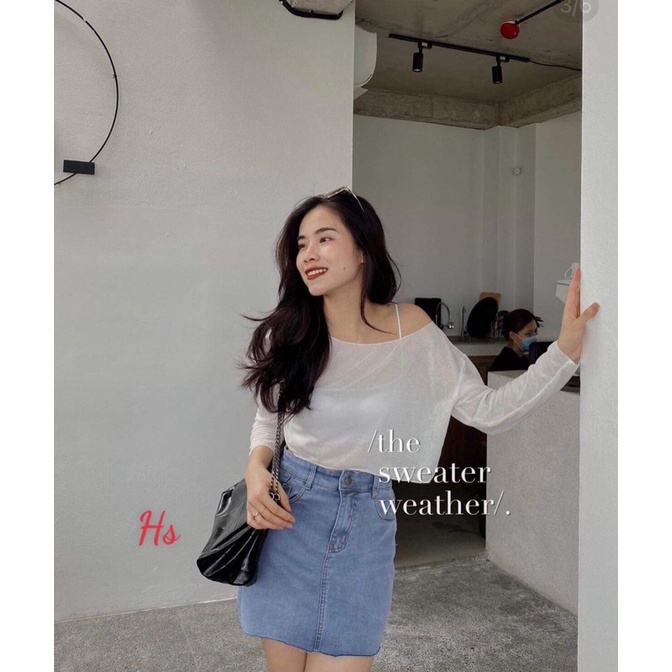 Sét áo dây kèm áo croptop dài tay xước HS6