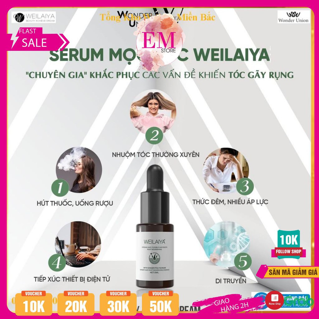 Kích thích mọc tóc nhanh với huyết thanh Serum mọc tóc Weilaiya hiệu quả sau 12 tuần sử dụng hàng chính hãng