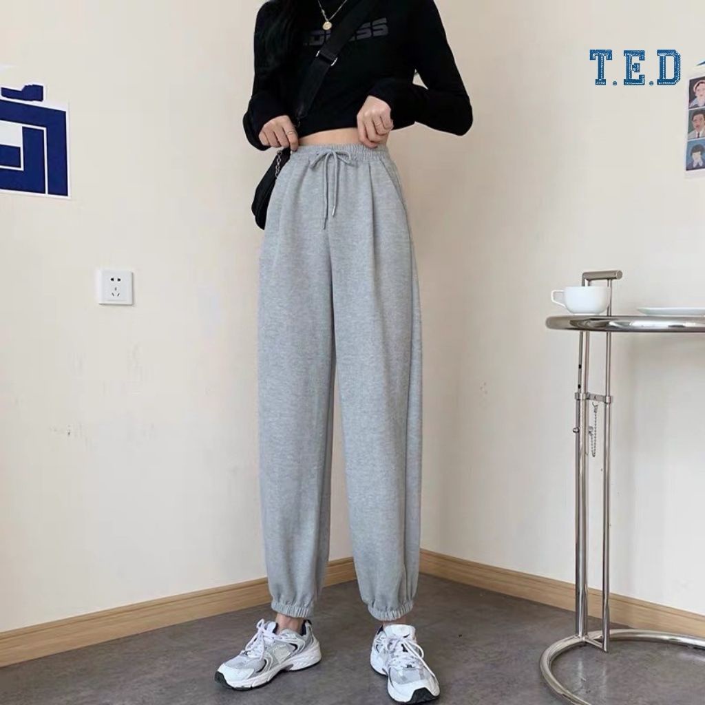 Quần Jogger Bo Chun Chất Da Cá Quần Jogger Nữ Mềm Mịn Thời Trang TED13
