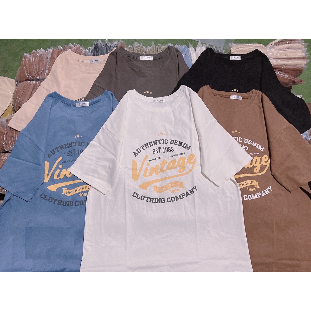 Áo Thun 3158 Vintage Tay Lỡ PEONYB Nữ [FREESHIP]  Phông form rộng oversize in hình cá tính hàn quốc đẹp ulzzang