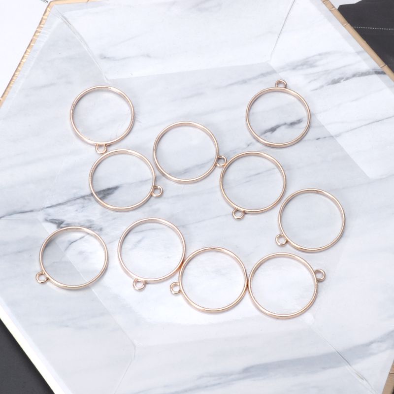 Set 10 Mặt Dây Chuyền Tròn Bằng Đồng Màu Vàng / Bạc DIY