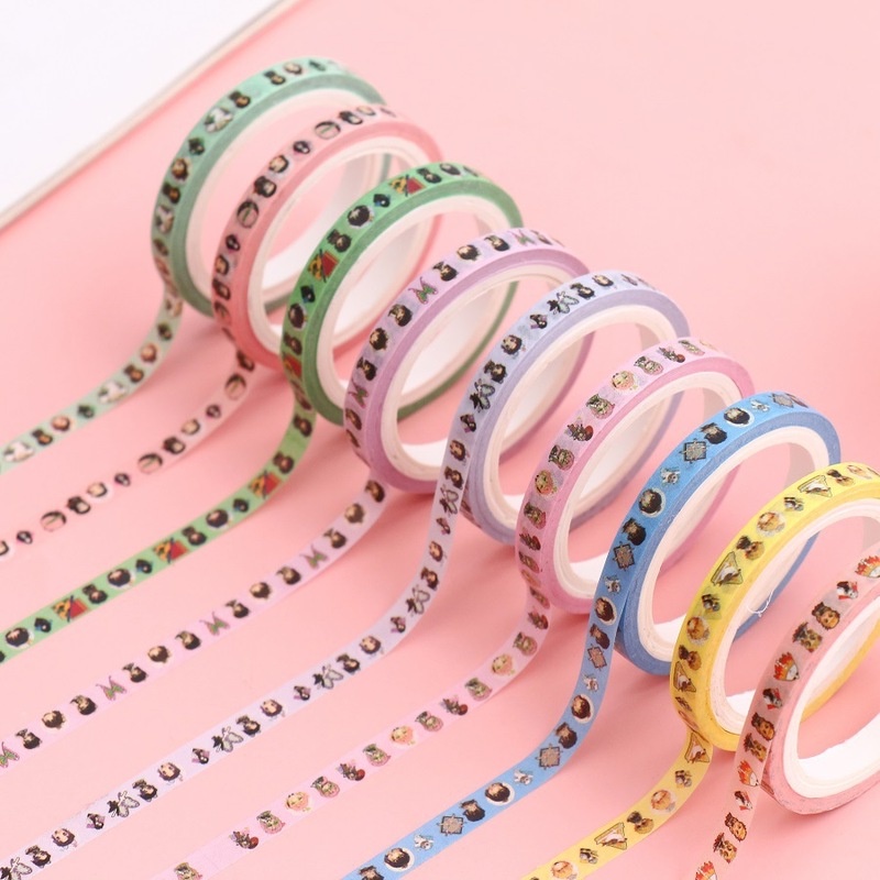 Cuộn Băng Keo 0.5cm Họa Tiết Hoạt Hình Demon Slayer Nhiều Màu Sắc DIY Kích Thước 0.5cm