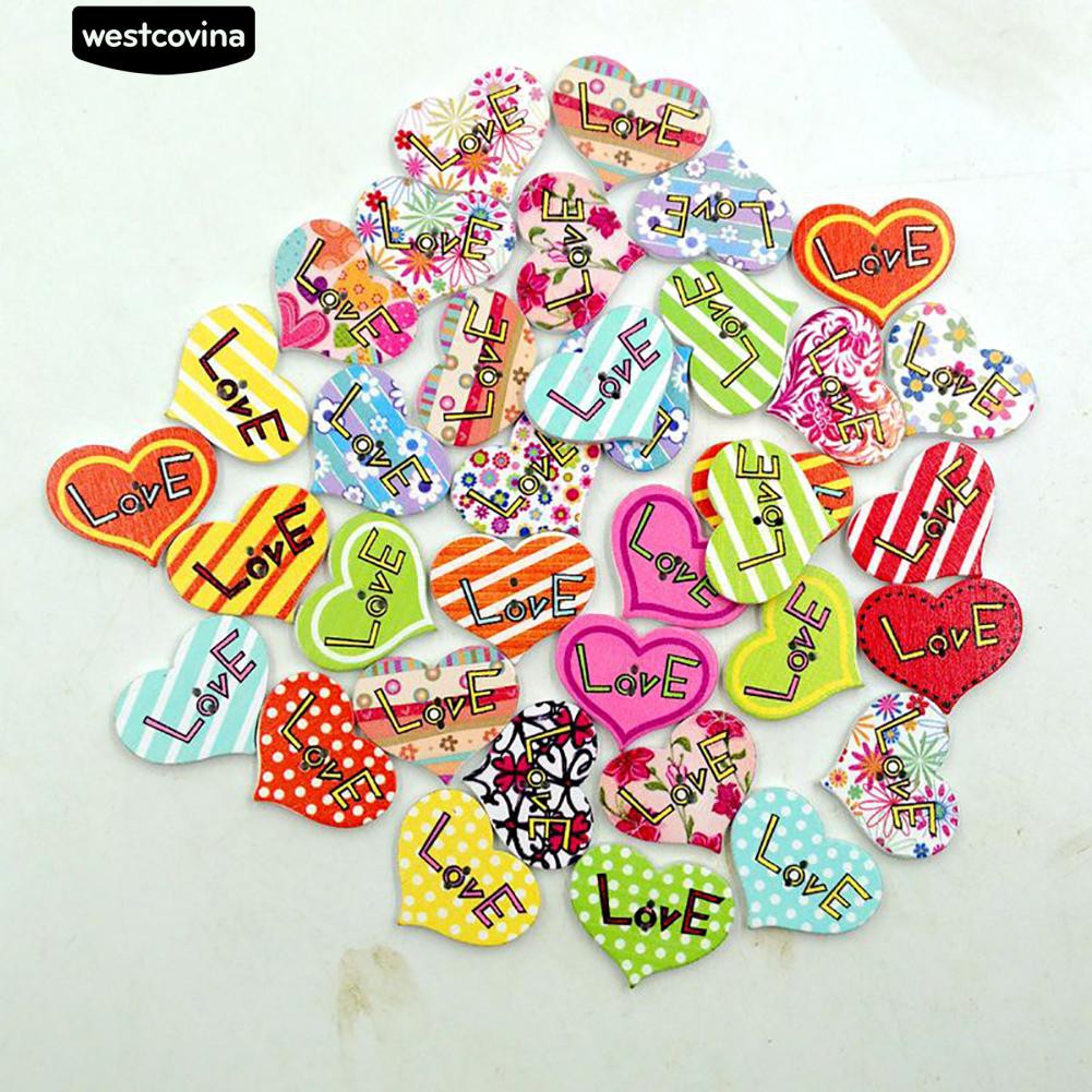 Set 50 Nút Gỗ Nhiều Màu Làm Đồ Thủ Công
