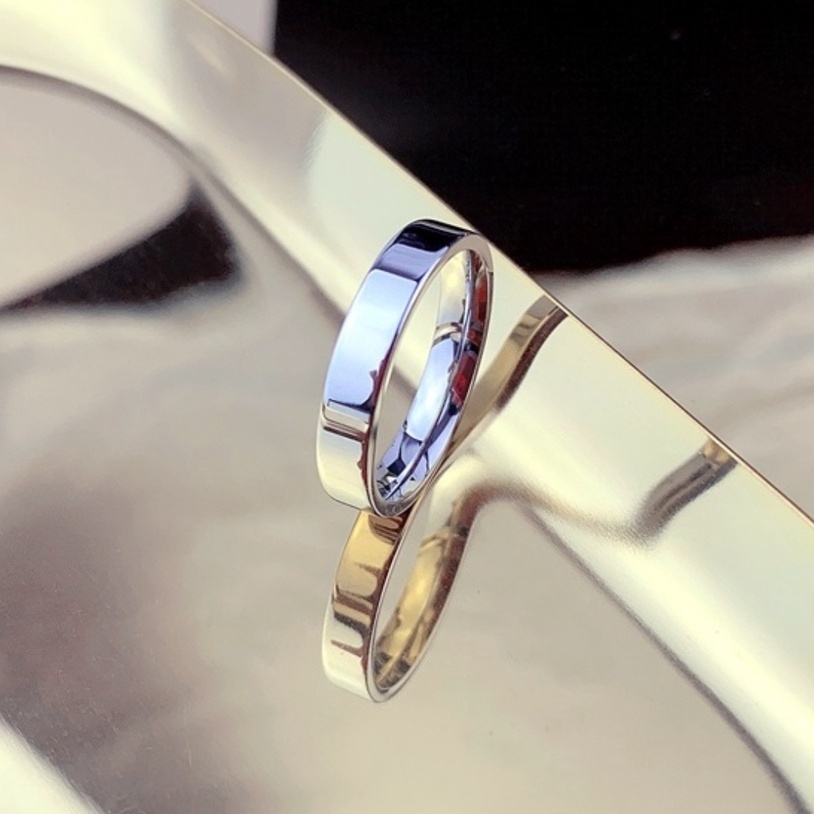 Nhẫn Nam Titatium Kiểu Trơn Đẳng Cấp Châu Âu Hai Bản To Và Nhỏ - Nhẫn Plain Ring
