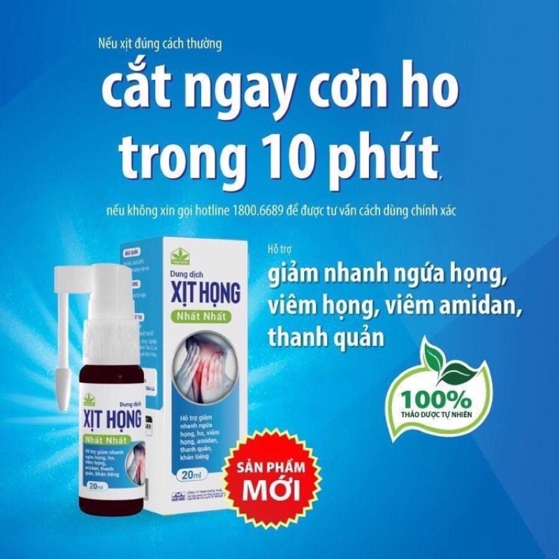 Xịt họng Nhất Nhất - cắt cơn ho trong 10 phút