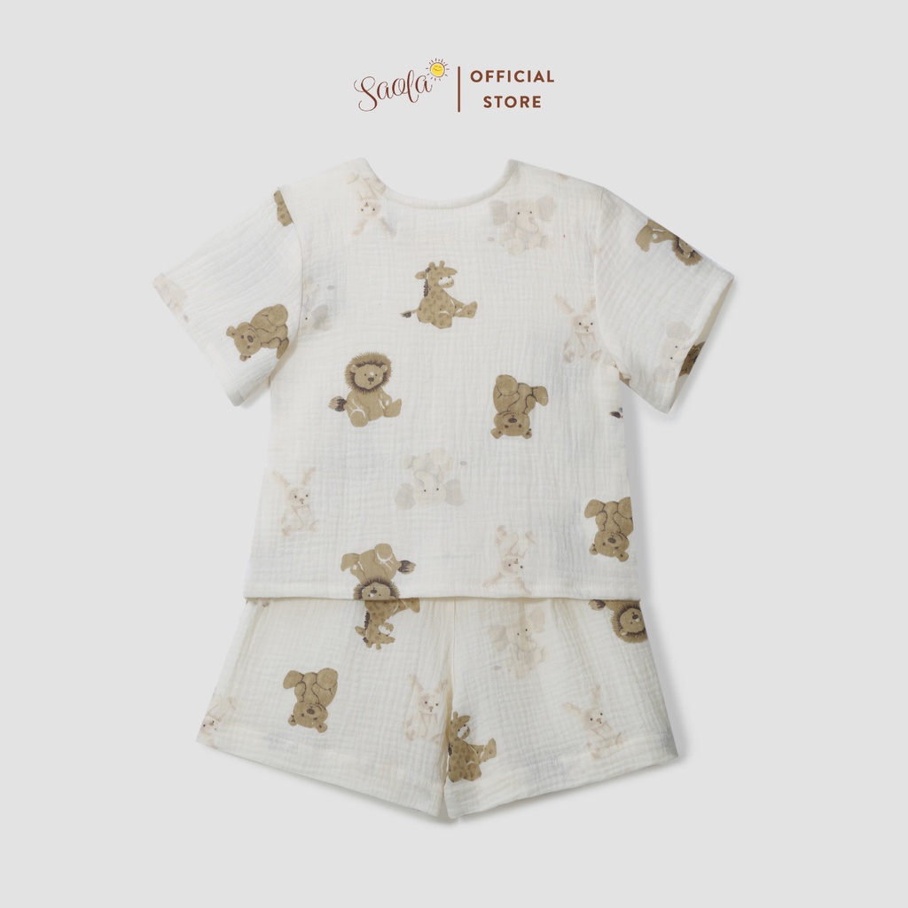 Bộ Quần Áo Thoáng Mát Cho Bé Mặc Nhà Chất Liệu Xô Muslin Cao Cấp  - SEM007 - JETTIMO SET - SAOLA CLOTHING