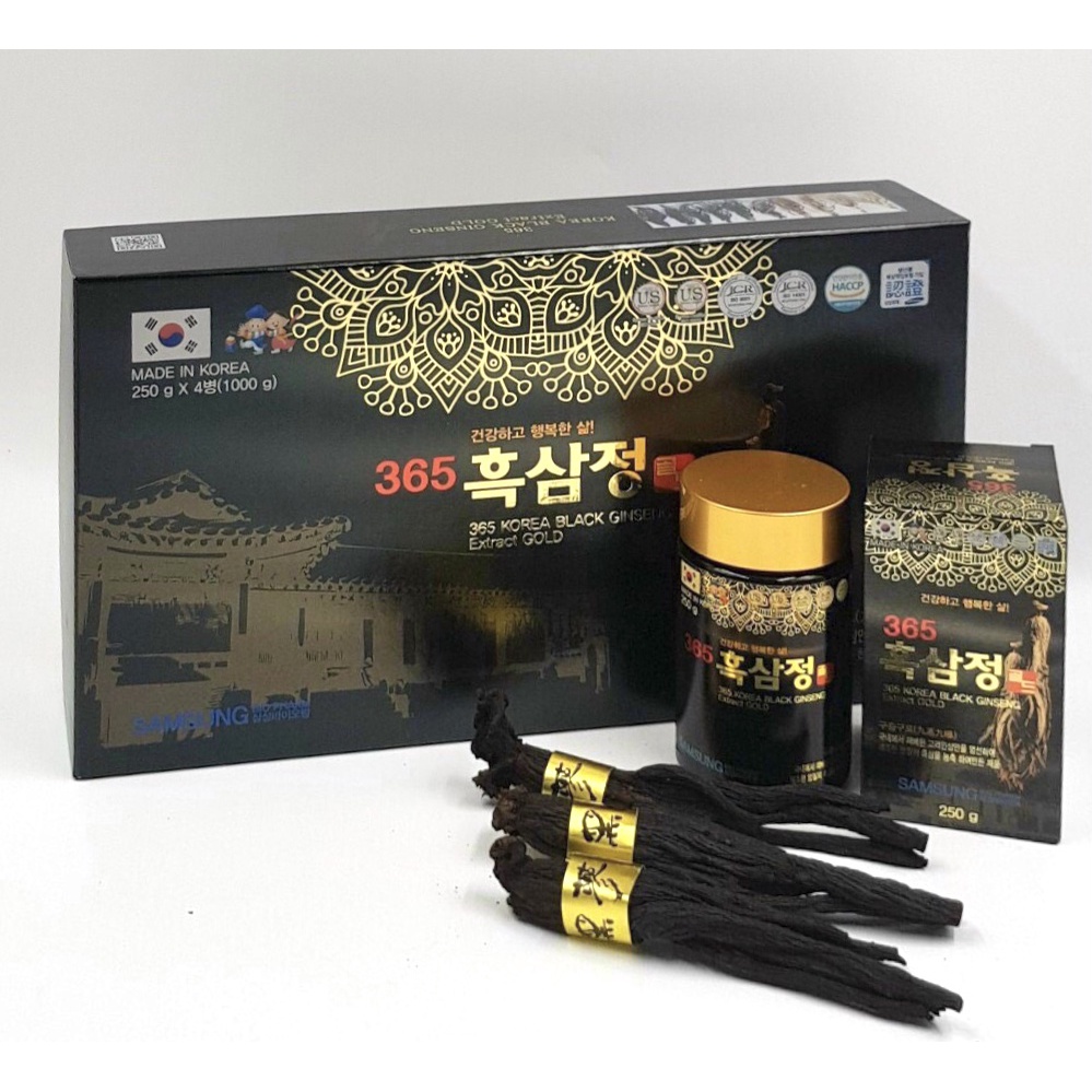 [100%Chính Hãng]Cao Hắc Sâm 6 năm tuổi 365 SamSung Bio Pharm Hàn Quốc 4 Lọ x250g