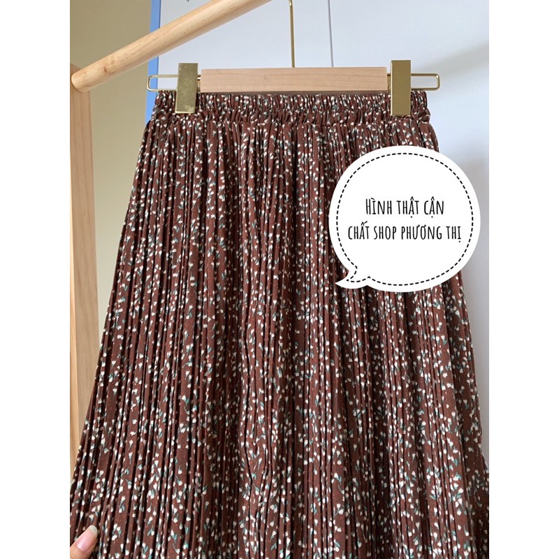 Chân váy hoa nhí xếp li hàng Quảng Châu (hàng sẵn) | BigBuy360 - bigbuy360.vn