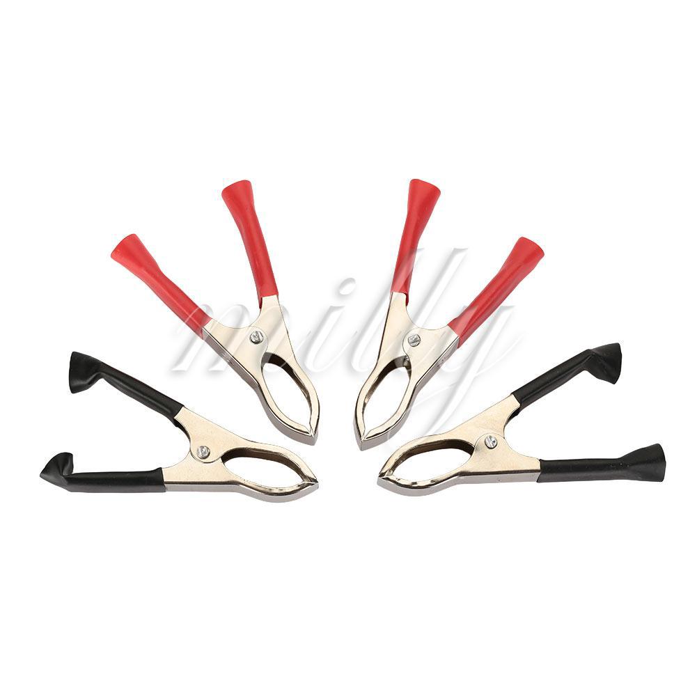 ☻☻ Alligator Clip Test Clamp Durable Vehicle Red Black