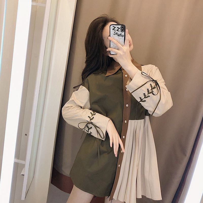 Áo sơ mi tay dài phong cách retro Hồng Kông thời trang mùa xuân 2022 cho nữ