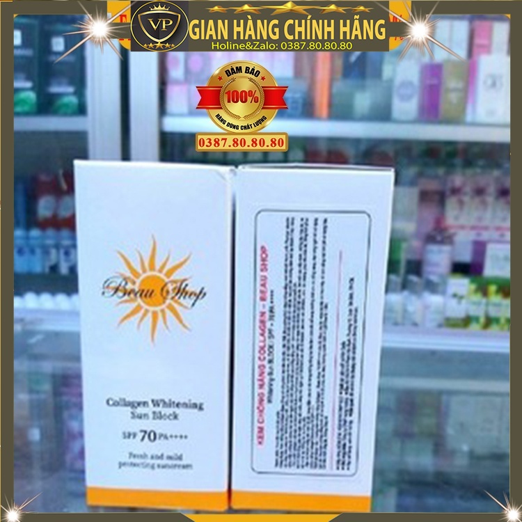 Kem chống nắng kem nền dưỡng trắng da kiềm dầu nâng tone chính hãng Beau Shop hàn quốc cho da dầu mụn khô nhạy cảm