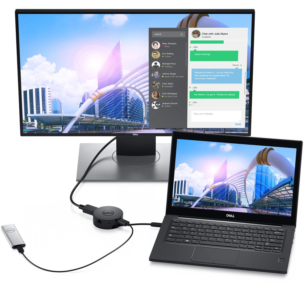 Bộ chuyển đổi Dell USB-C Mobile Adapter DA300 to USB/HDMI/LAN/DisplayPort/VGA