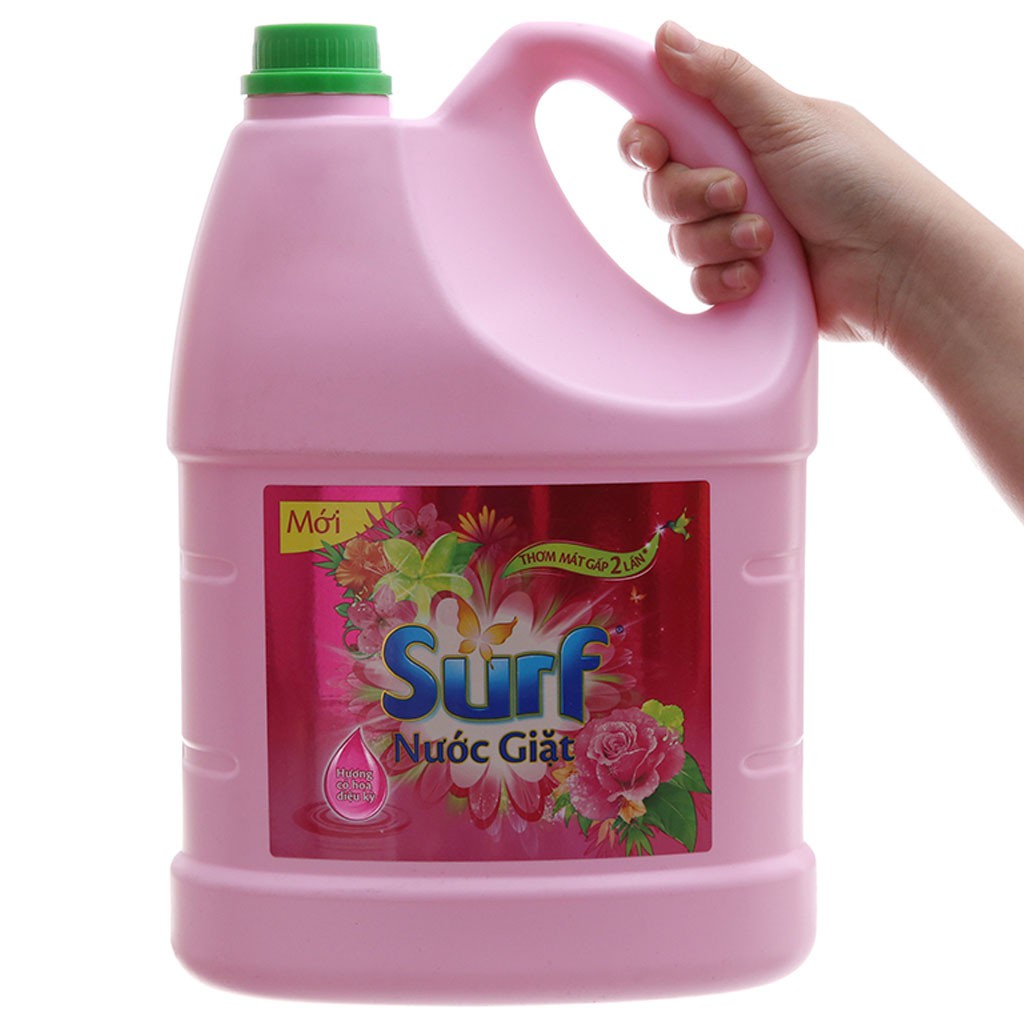 Nước Giặt Surf Hương Cỏ Hoa Diệu Kỳ Can 3,8kg (Sạch nhanh hiệu quả, hương hoa lan tỏa)