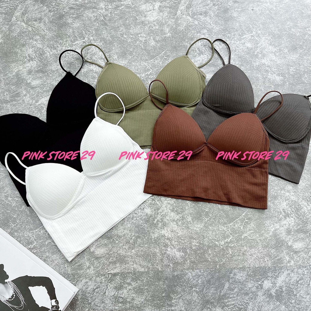 Áo Bra 2 Dây PINKSTORE29 Dáng Ôm Body, Kiểu Xẻ Gợi Cảm A5448