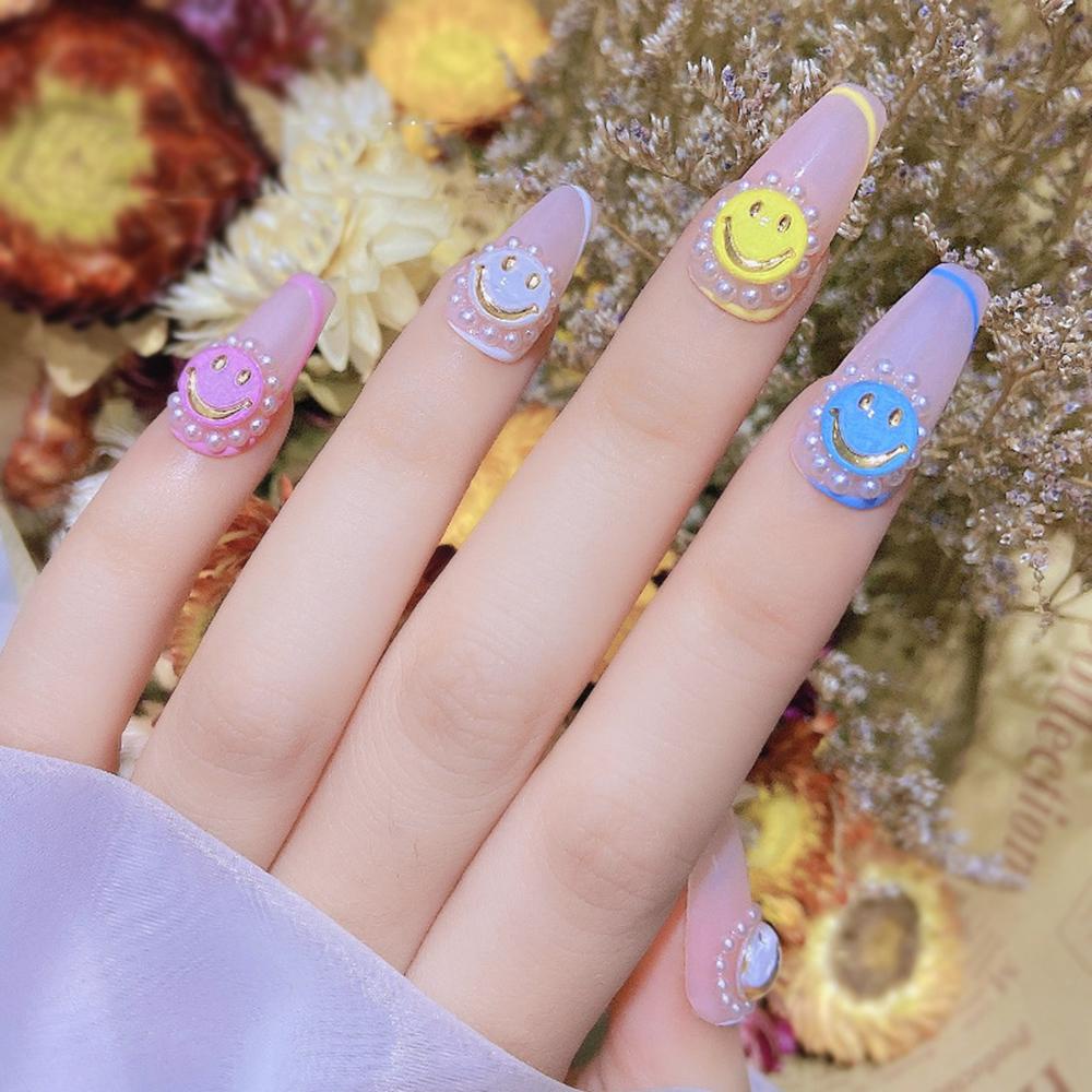 Phụ Kiện Trang Trí Móng Tay DIY Hình Hoa Hướng Dương Mặt Cười Dễ Thương